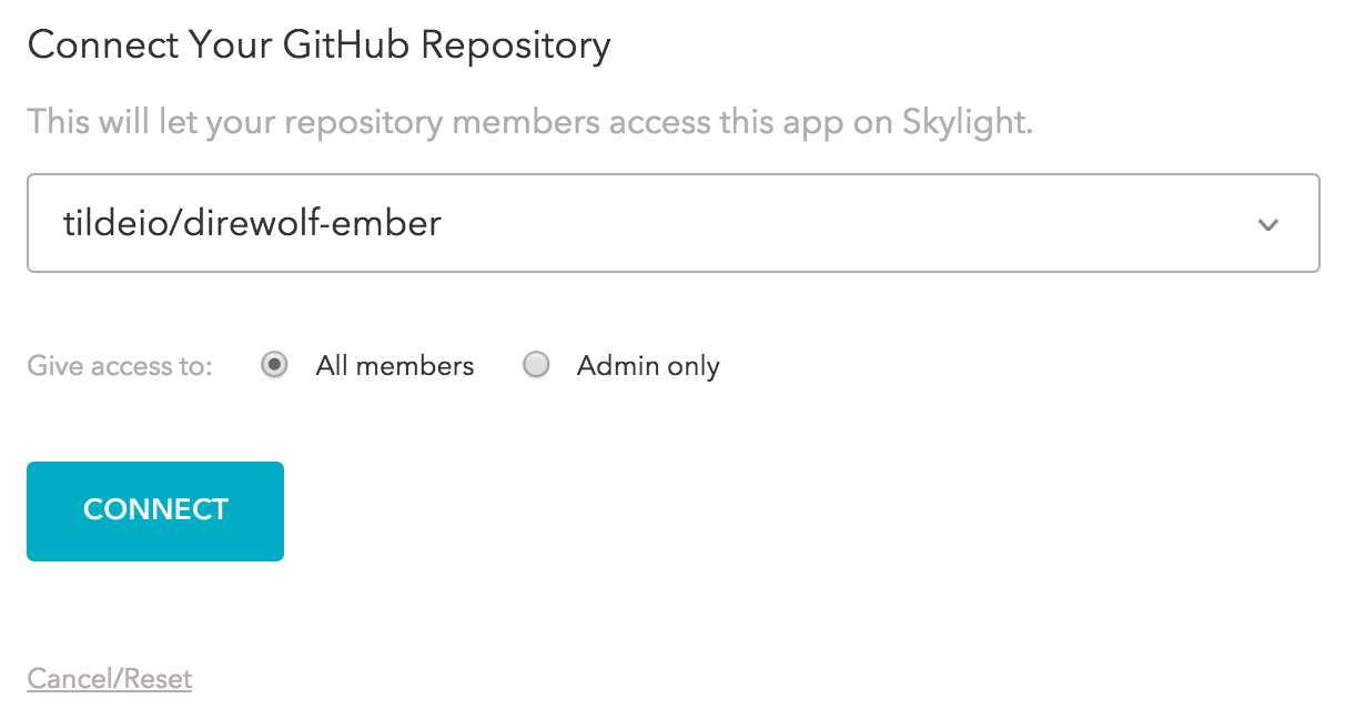 Confirming your repo and permissions in Skylight